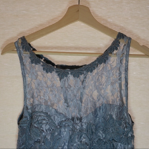 Yoana Baraschi Dresses & Skirts - Blue/Gray Floral Lace Bridesmaids Dress